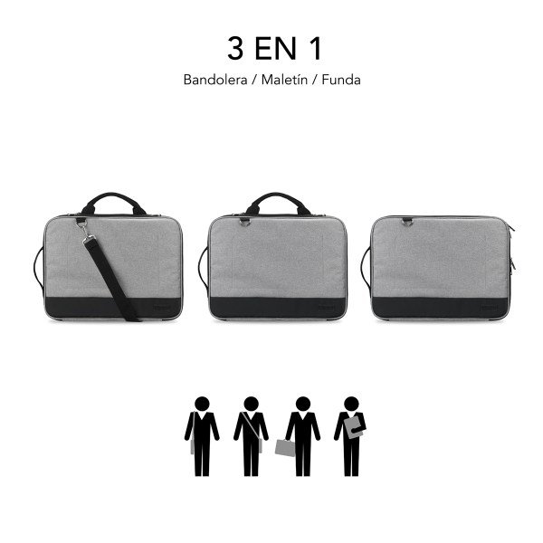 Subblim Advance Laptop Sleeve Gris para portátiles de hasta 14 pulgadas